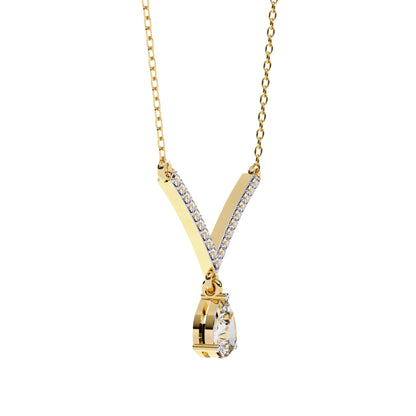 Neesha Pear Shape Lab Grown Diamond Solitaire Necklace - Jewelslane