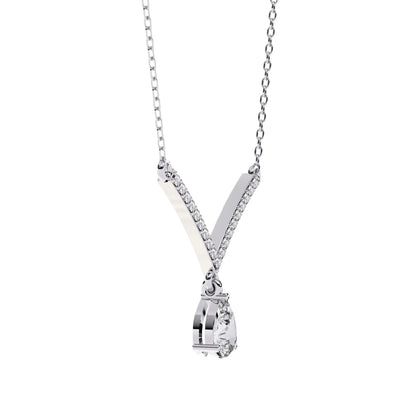 Neesha Pear Shape Lab Grown Diamond Solitaire Necklace - Jewelslane