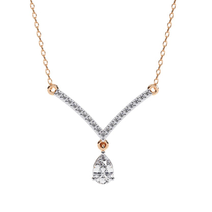 Neesha Pear Shape Lab Grown Diamond Solitaire Necklace - Jewelslane