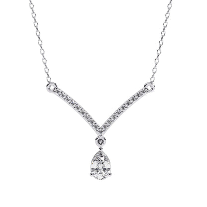 Neesha Pear Shape Lab Grown Diamond Solitaire Necklace - Jewelslane