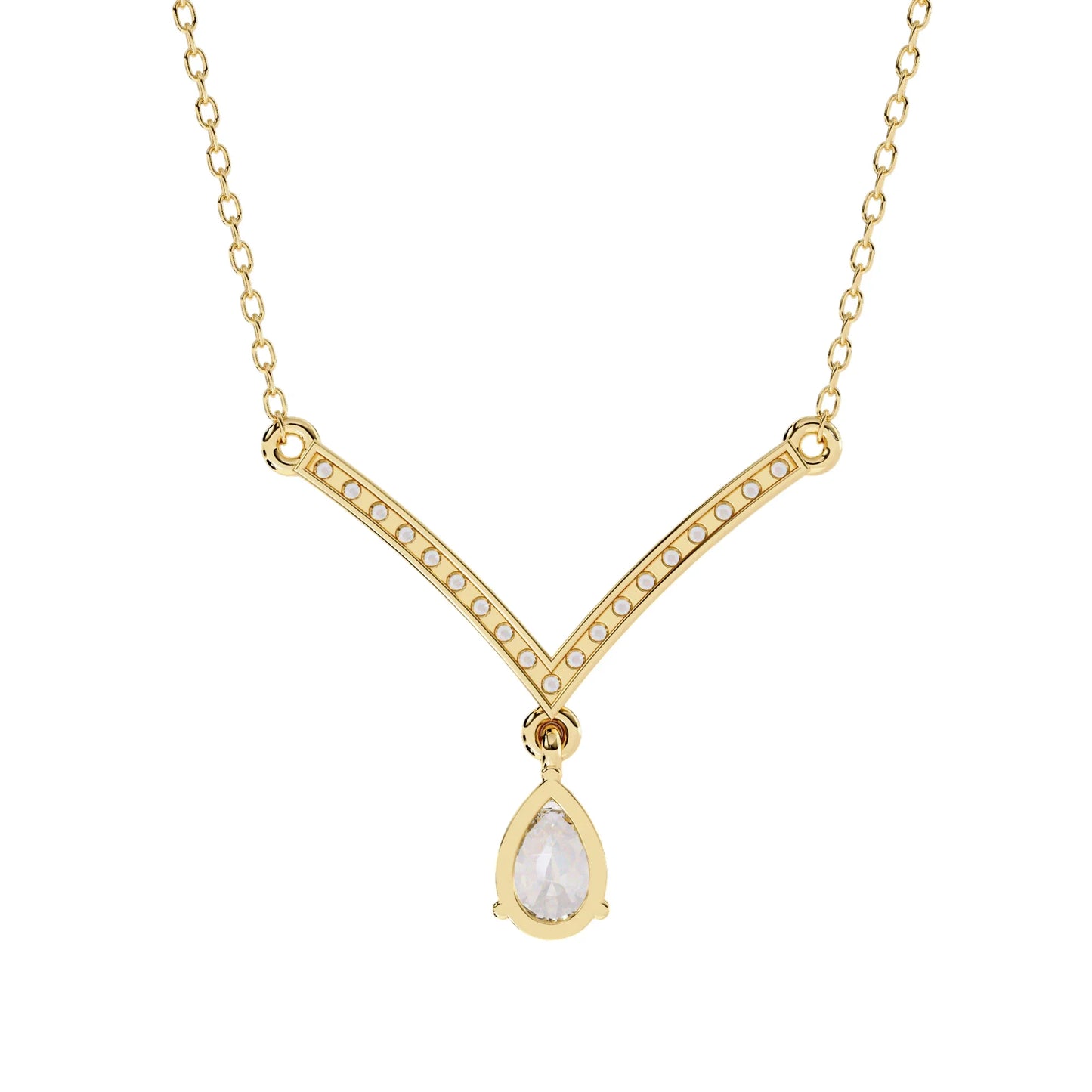 Neesha Pear Shape Lab Grown Diamond Solitaire Necklace - Jewelslane