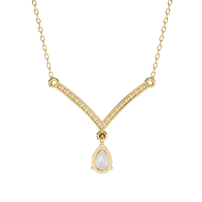 Neesha Pear Shape Lab Grown Diamond Solitaire Necklace - Jewelslane