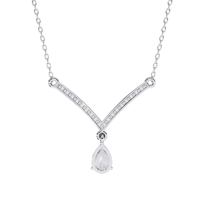 Neesha Pear Shape Lab Grown Diamond Solitaire Necklace - Jewelslane