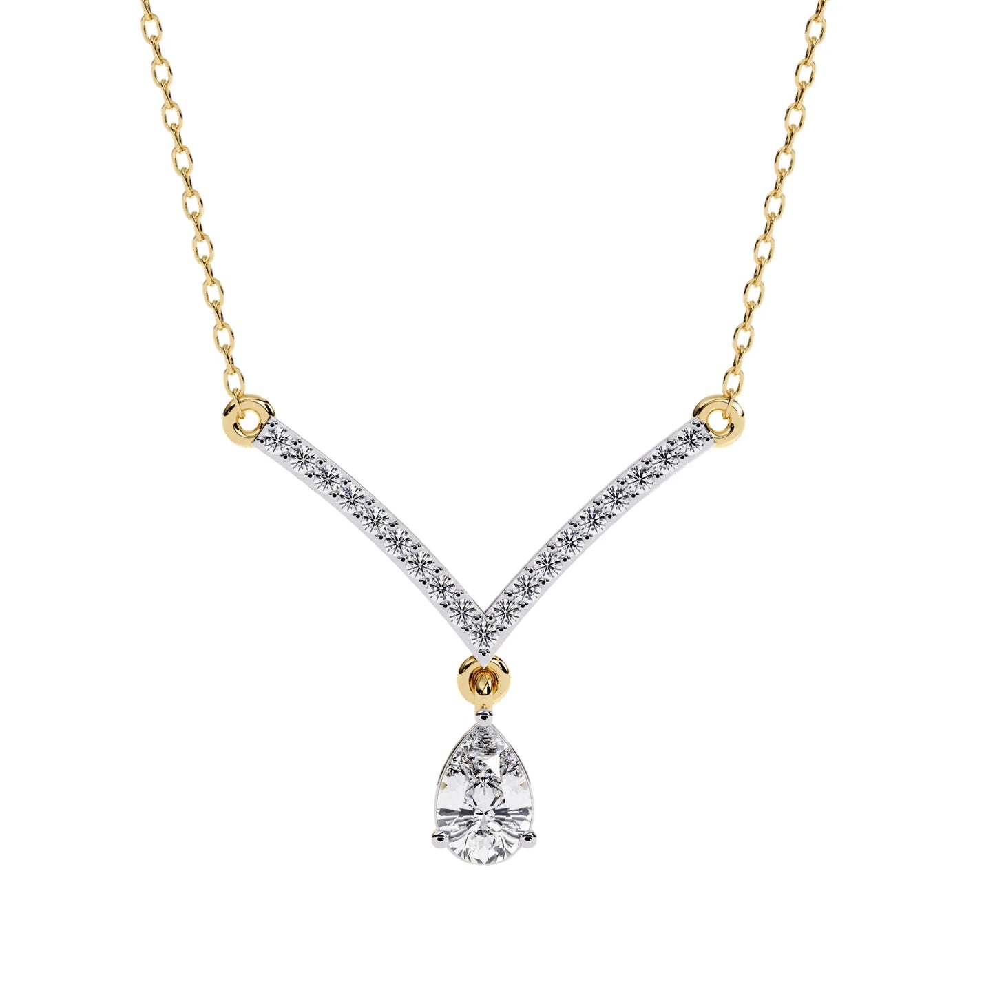 Neesha Pear Shape Lab Grown Diamond Solitaire Necklace - Jewelslane