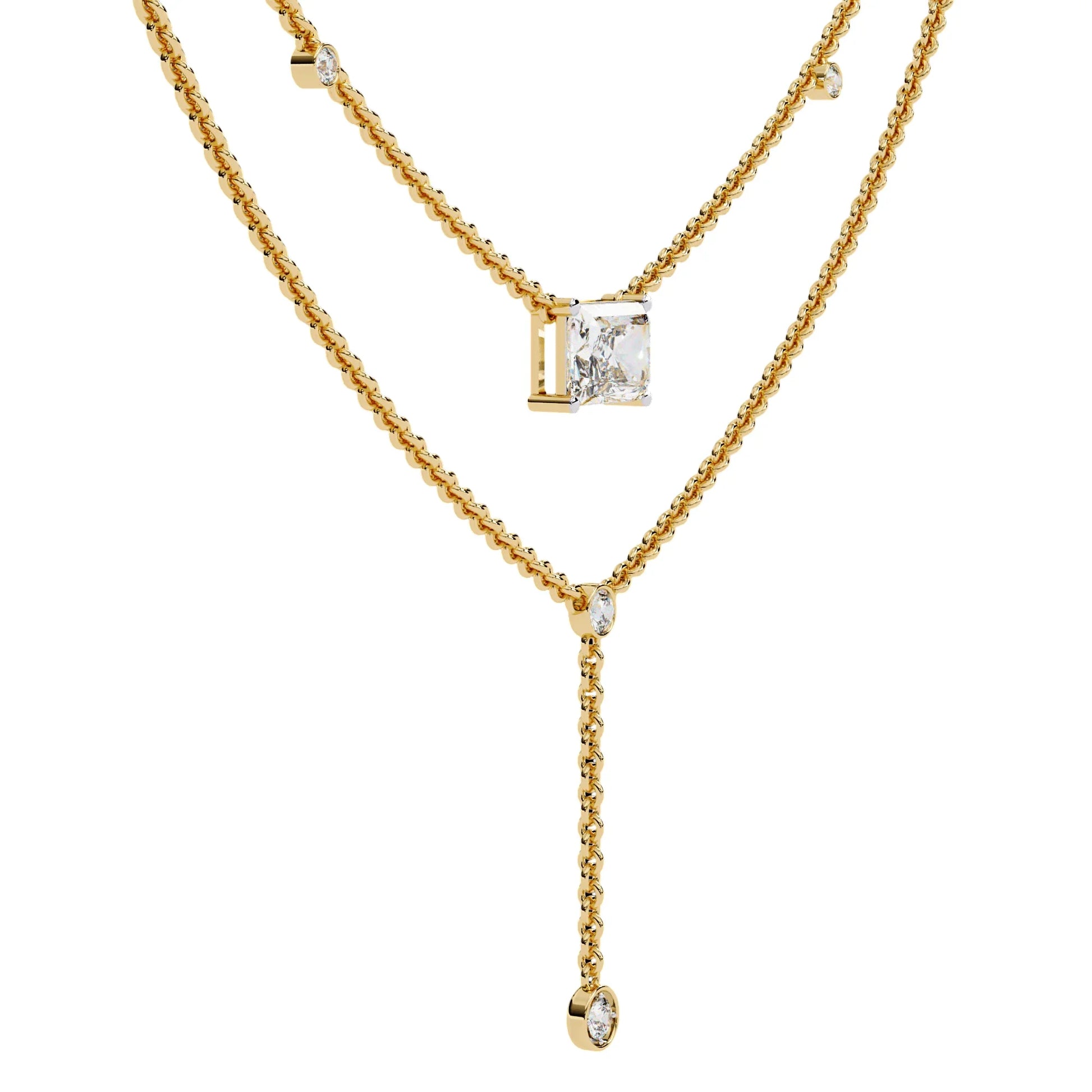 Nina Radiant Cut Lab Grown Solitaire Diamond Necklace - Jewelslane