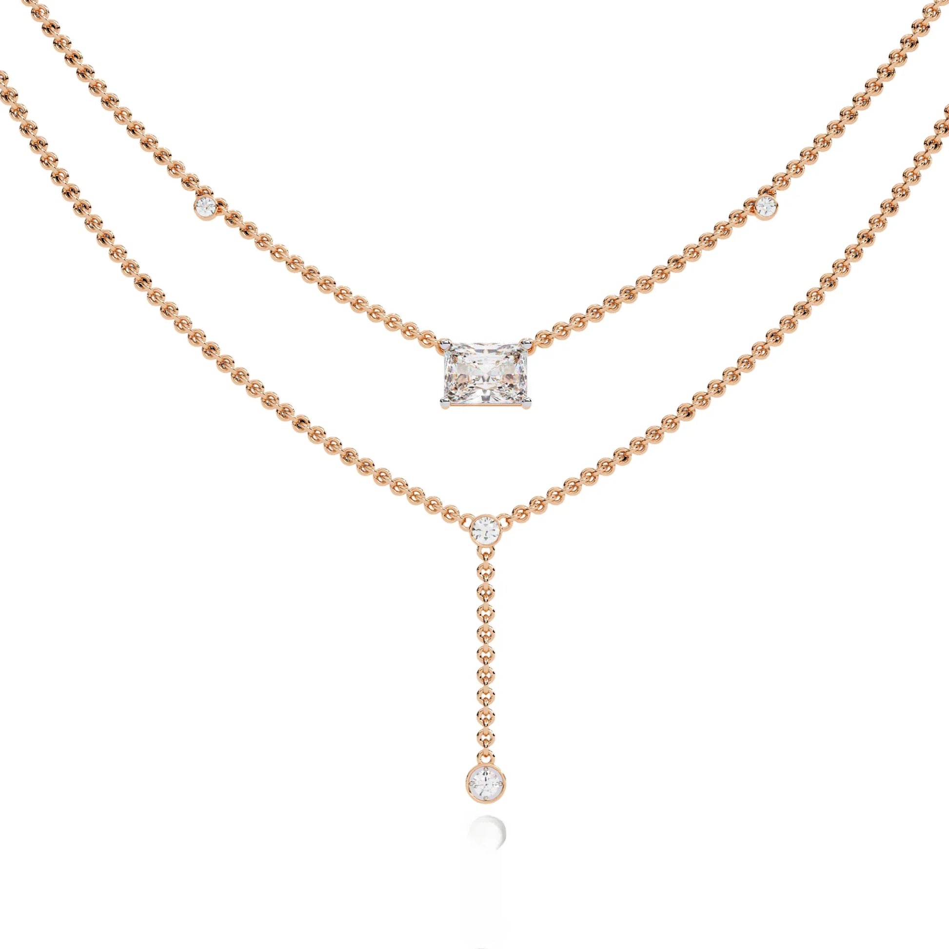 Nina Radiant Cut Lab Grown Solitaire Diamond Necklace - Jewelslane