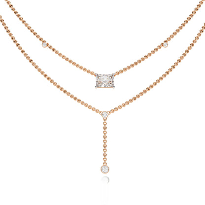 Nina Radiant Cut Lab Grown Solitaire Diamond Necklace - Jewelslane
