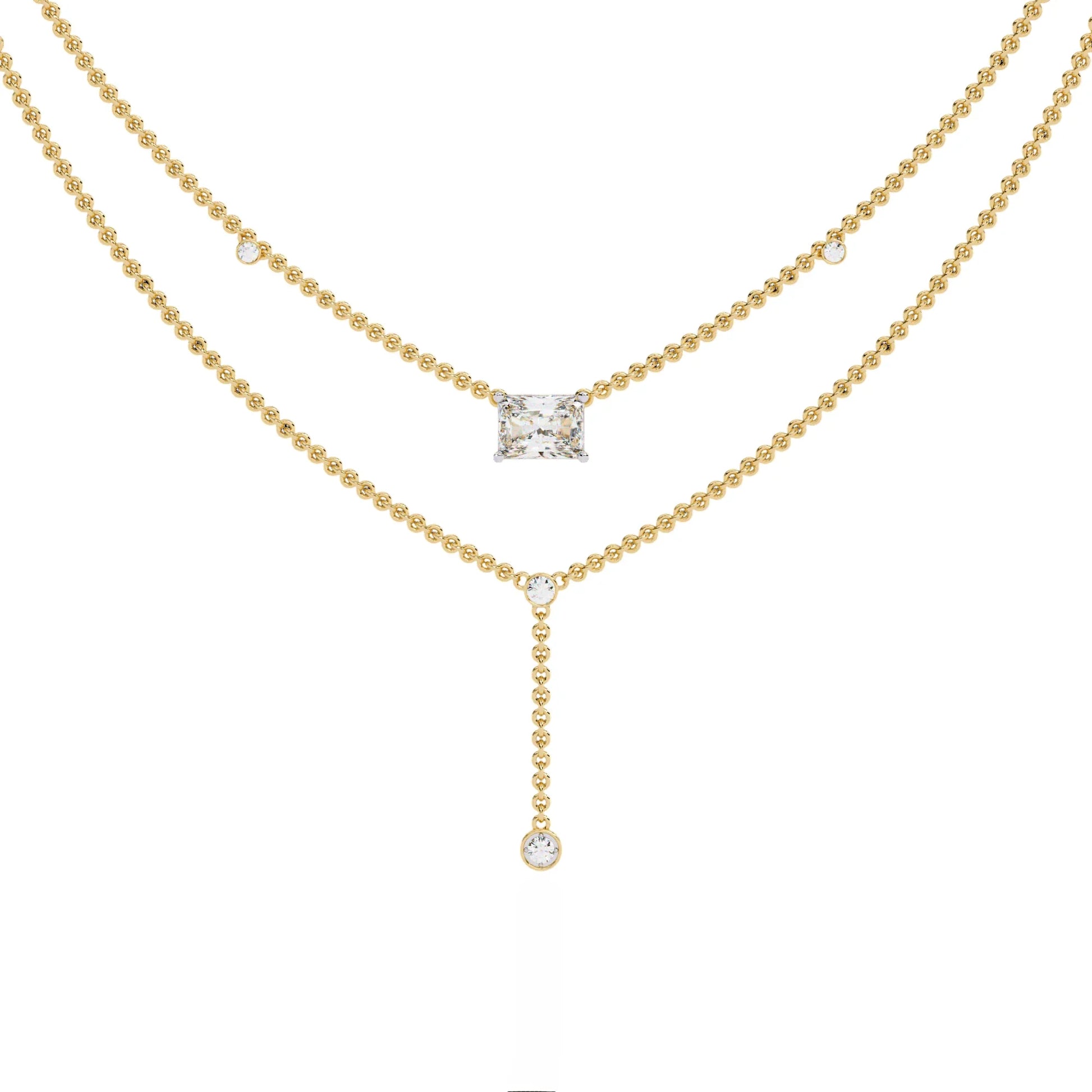 Nina Radiant Cut Lab Grown Solitaire Diamond Necklace - Jewelslane