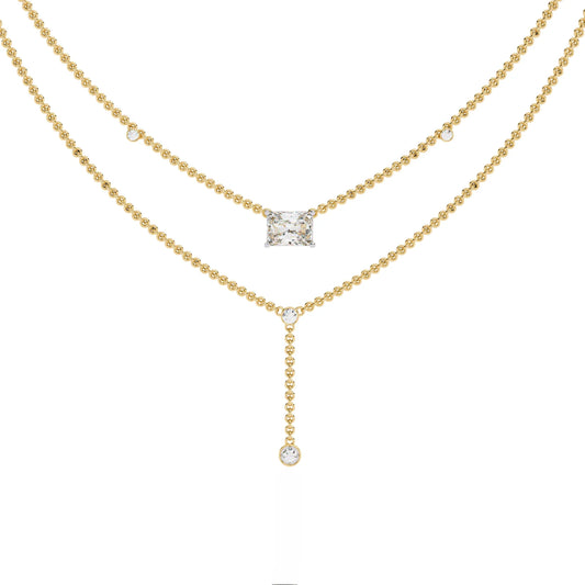Nina Radiant Cut Lab Grown Solitaire Diamond Necklace - Jewelslane