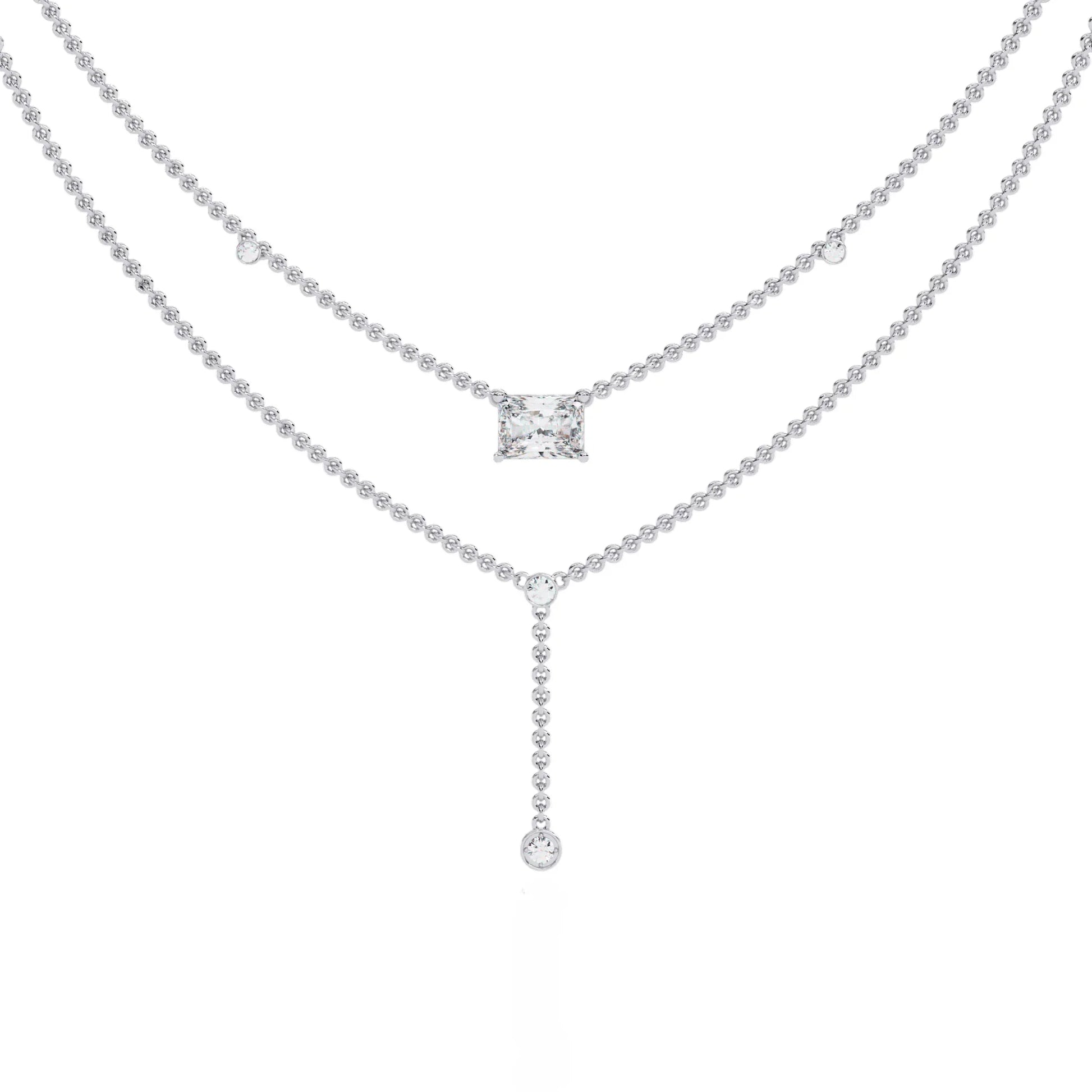Nina Radiant Cut Lab Grown Solitaire Diamond Necklace - Jewelslane