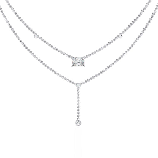 Nina Radiant Cut Lab Grown Solitaire Diamond Necklace - Jewelslane