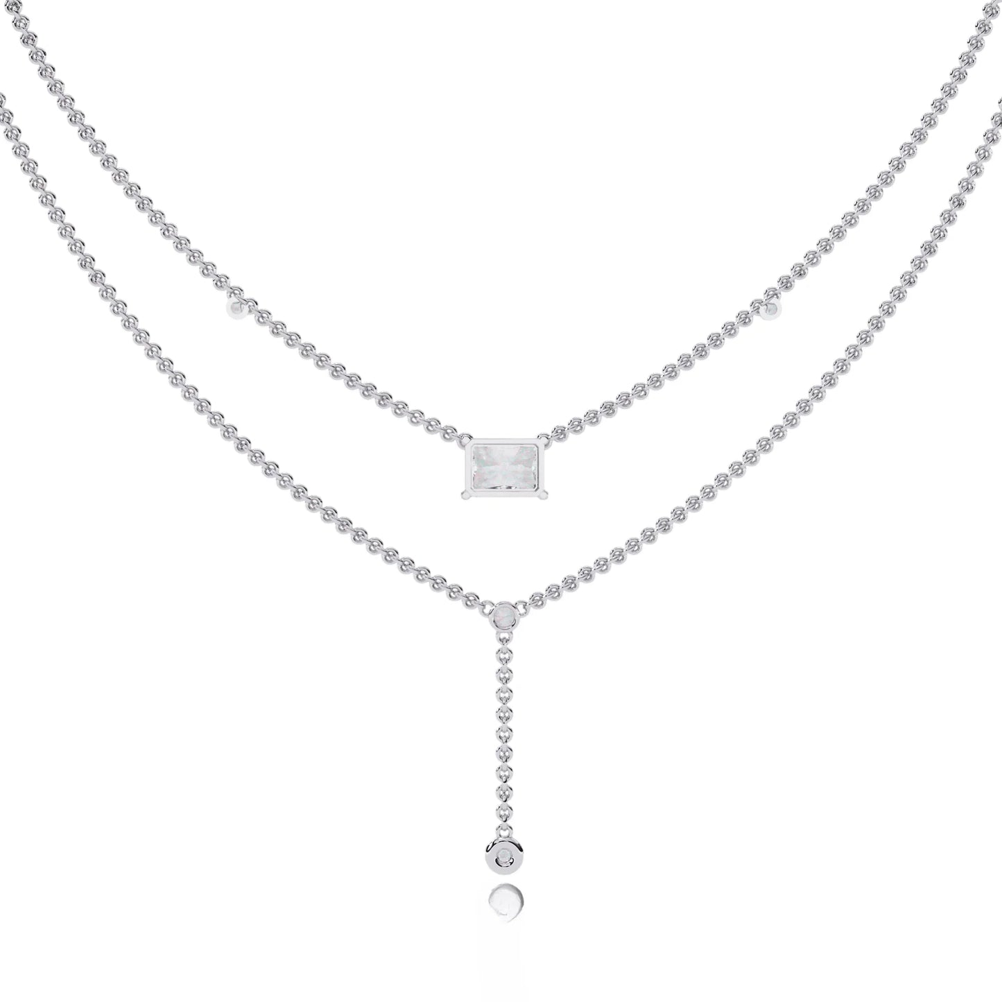 Nina Radiant Cut Lab Grown Solitaire Diamond Necklace - Jewelslane