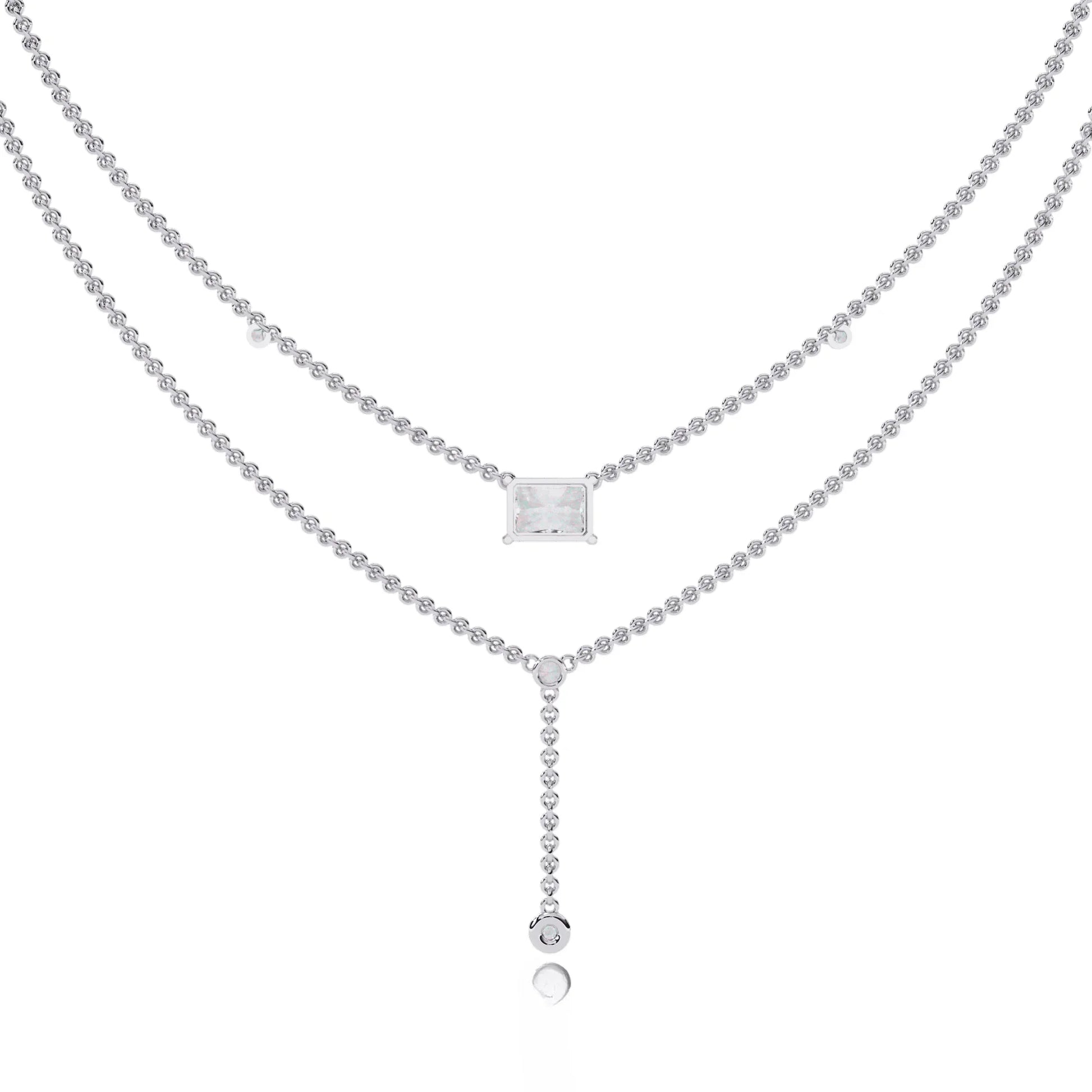Nina Radiant Cut Lab Grown Solitaire Diamond Necklace - Jewelslane