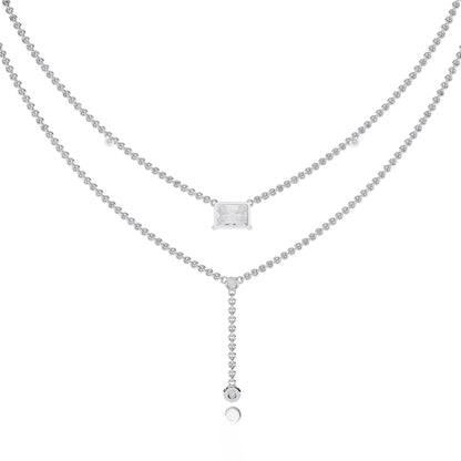 Nina Radiant Cut Lab Grown Solitaire Diamond Necklace - Jewelslane