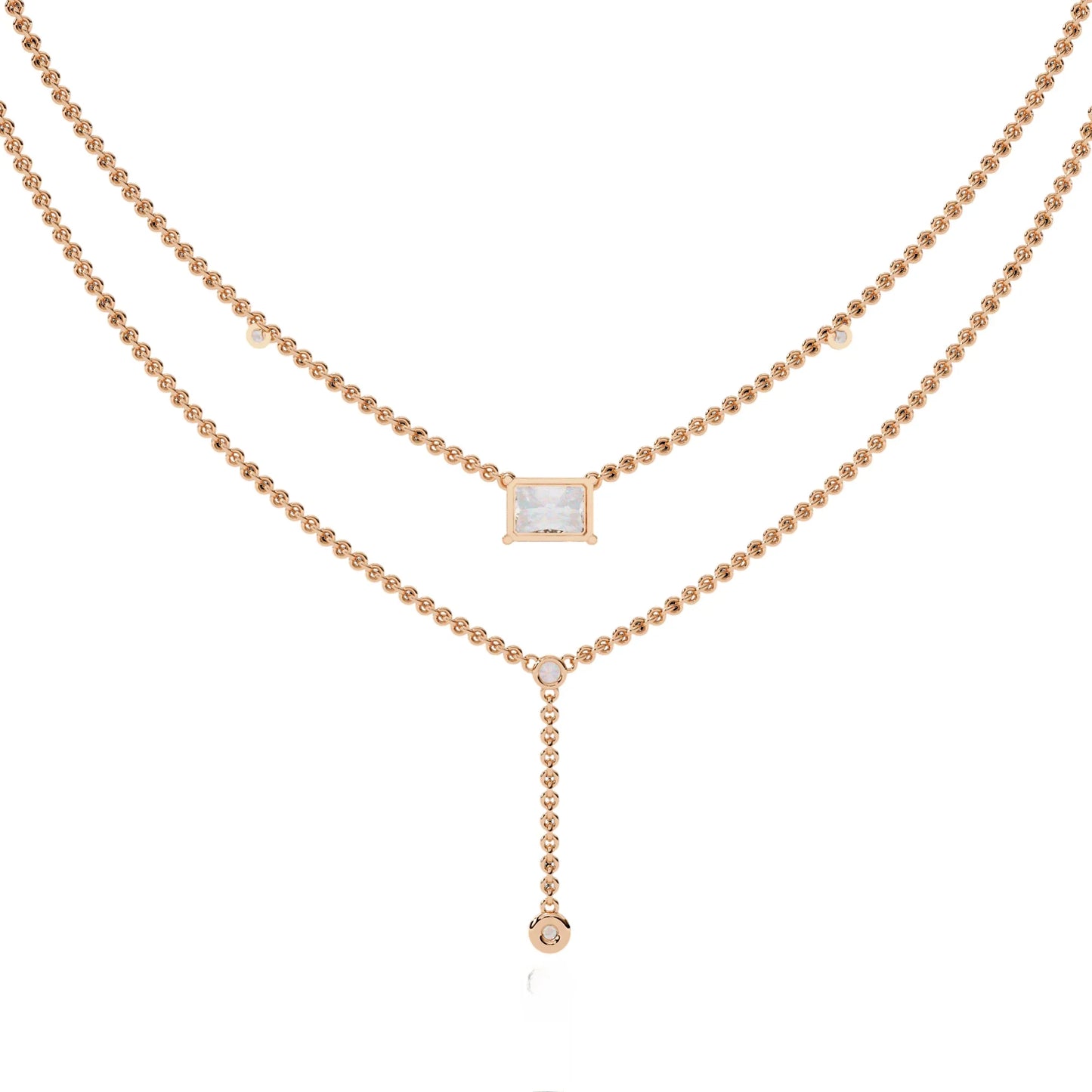 Nina Radiant Cut Lab Grown Solitaire Diamond Necklace - Jewelslane