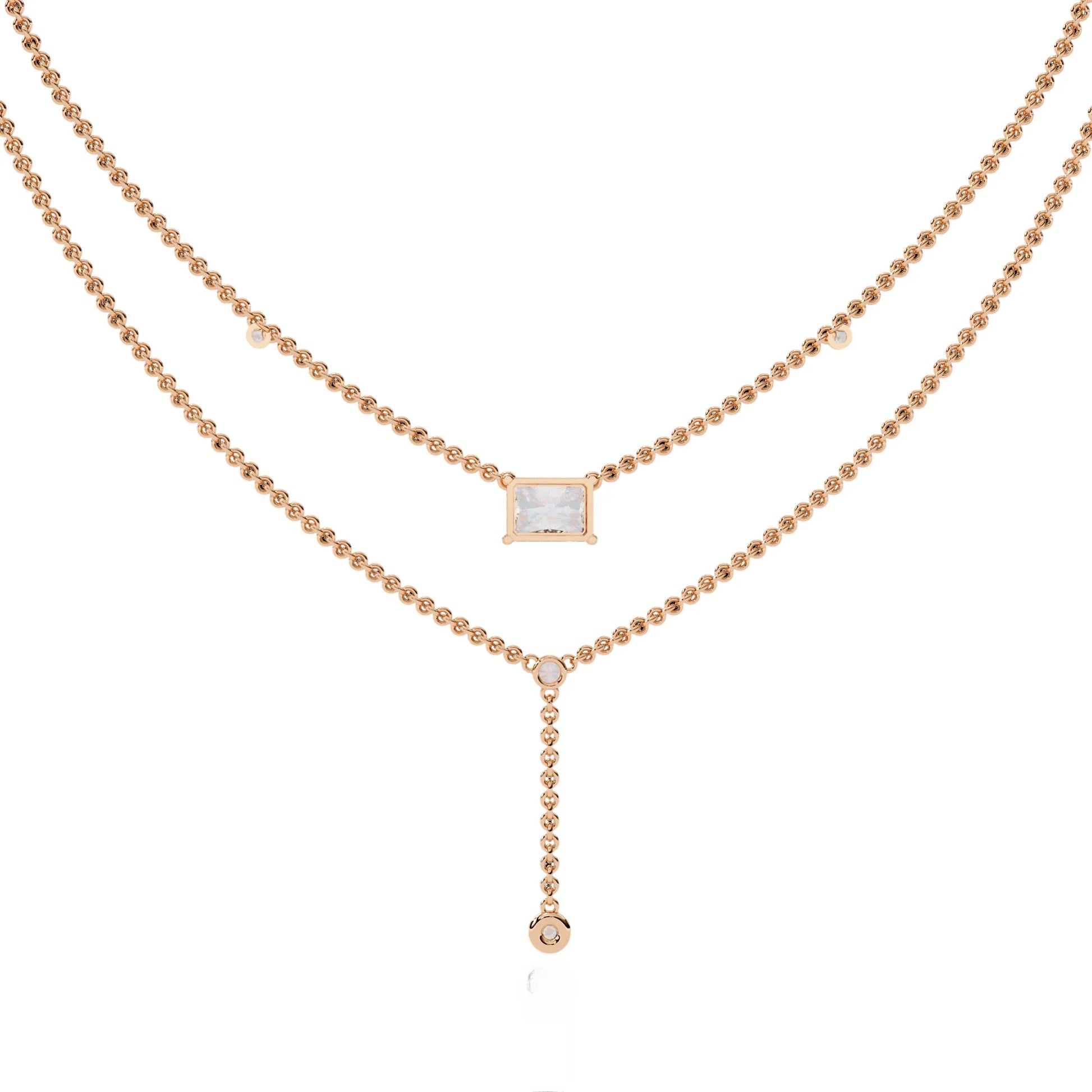 Nina Radiant Cut Lab Grown Solitaire Diamond Necklace - Jewelslane