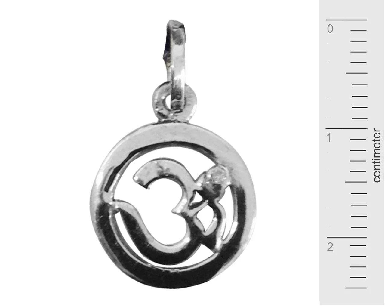 Om Pendant in silver with diamond - Jewelslane