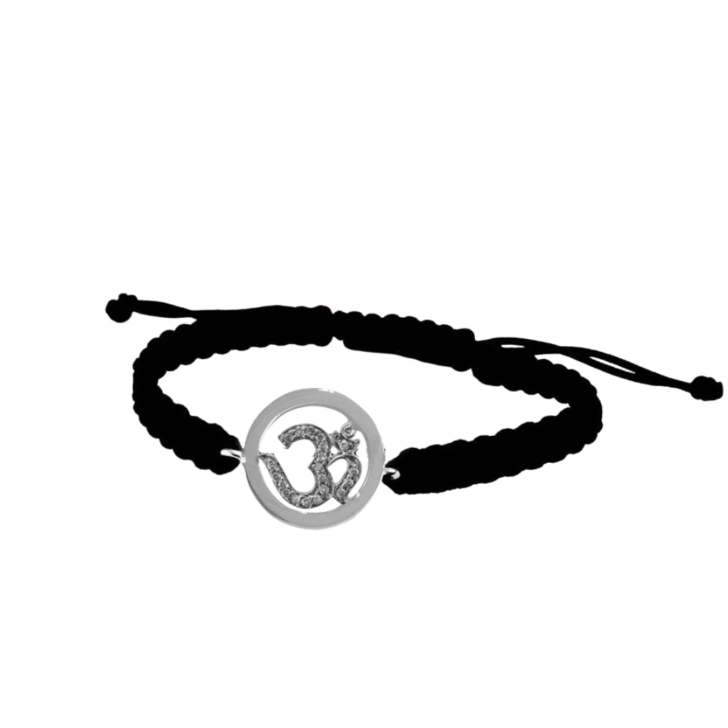 Om Bracelet  Inside Diamond in Silver