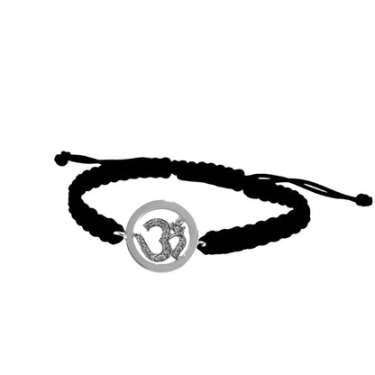 Om Bracelet  Inside Diamond in Silver