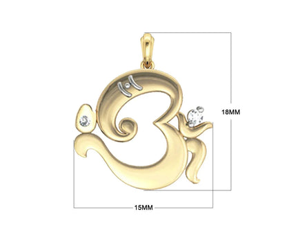 Om Ganesh Gold Pendant - Jewelslane