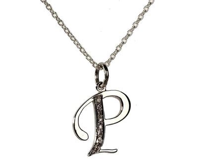 Alphabet P pendant with diamonds - Jewelslane