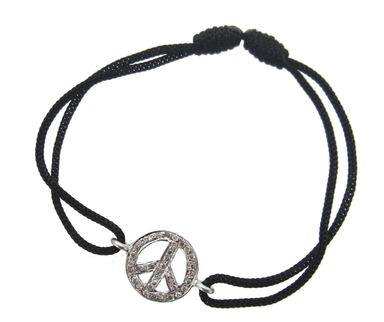 Peace Sign Diamond Bracelet - Jewelslane