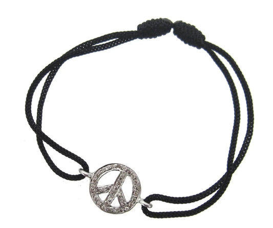 Peace Sign Diamond Bracelet - Jewelslane