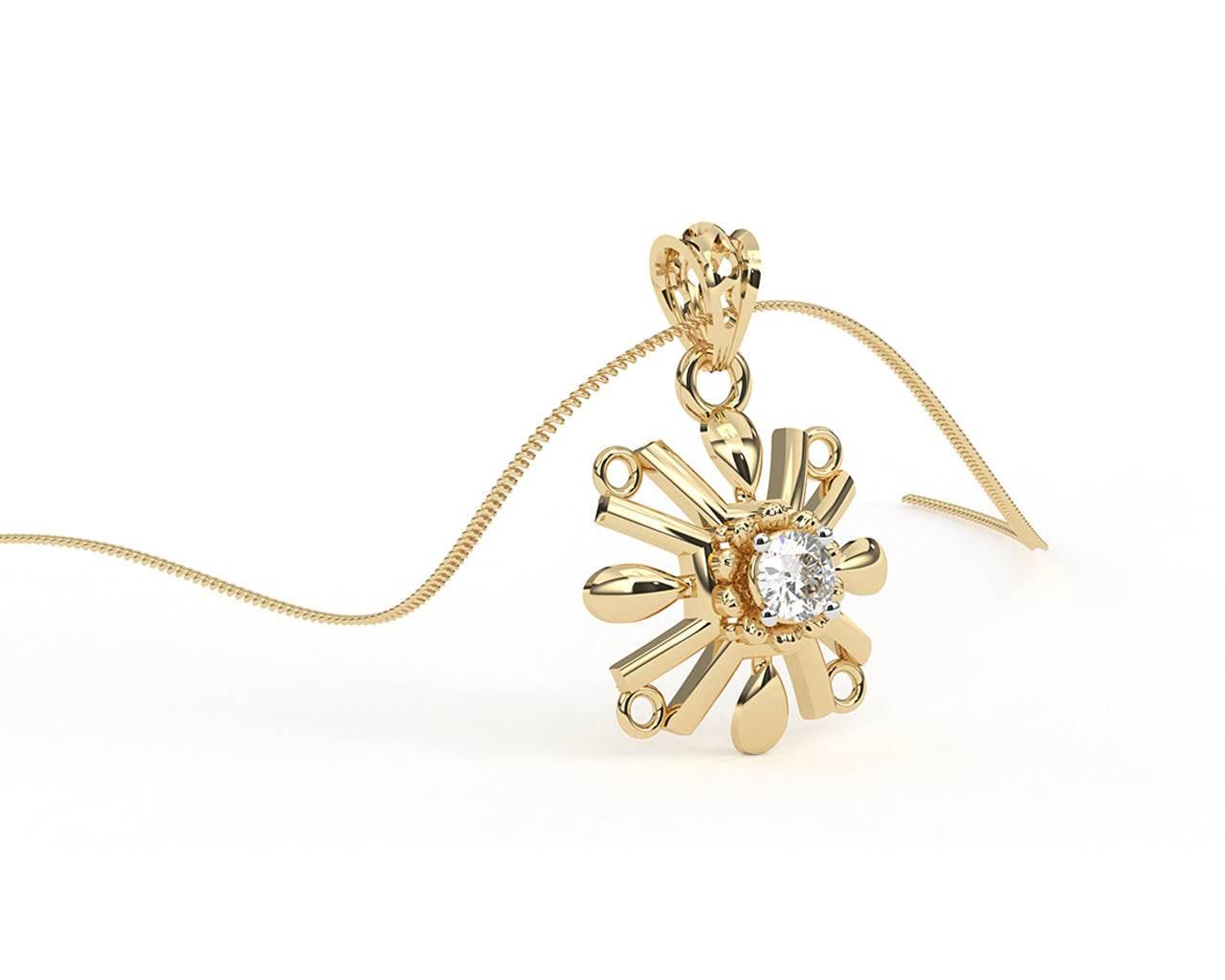 Peggy Diamond Pendant in 14k Gold - Jewelslane