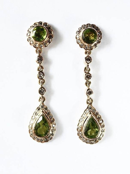 Peridot & Diamond Earring - Jewelslane