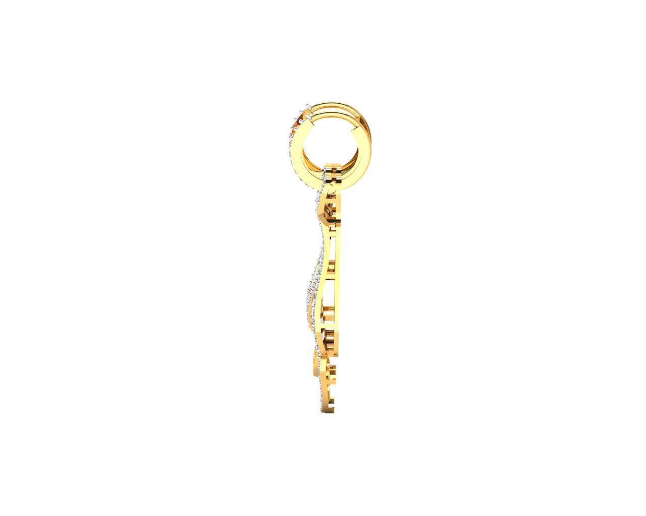 Rena Diamond Dangle drop earrings in Gold - Jewelslane