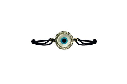Evil eye bracelet in silver with diamonds - Jewelslane