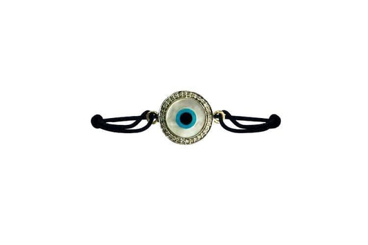 Evil eye bracelet in silver with diamonds - Jewelslane