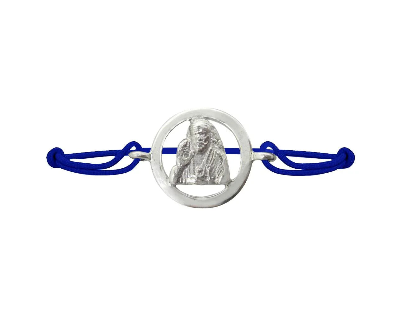 Sai Baba Bracelet in Silver with Diamond - Jewelslane
