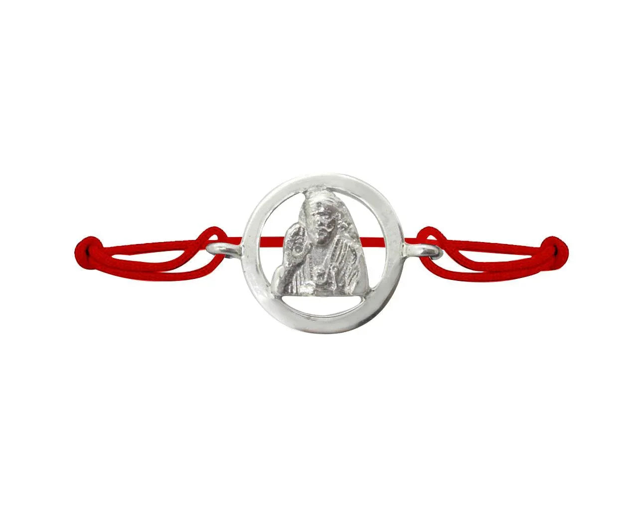 Sai Baba Bracelet in Silver with Diamond - Jewelslane