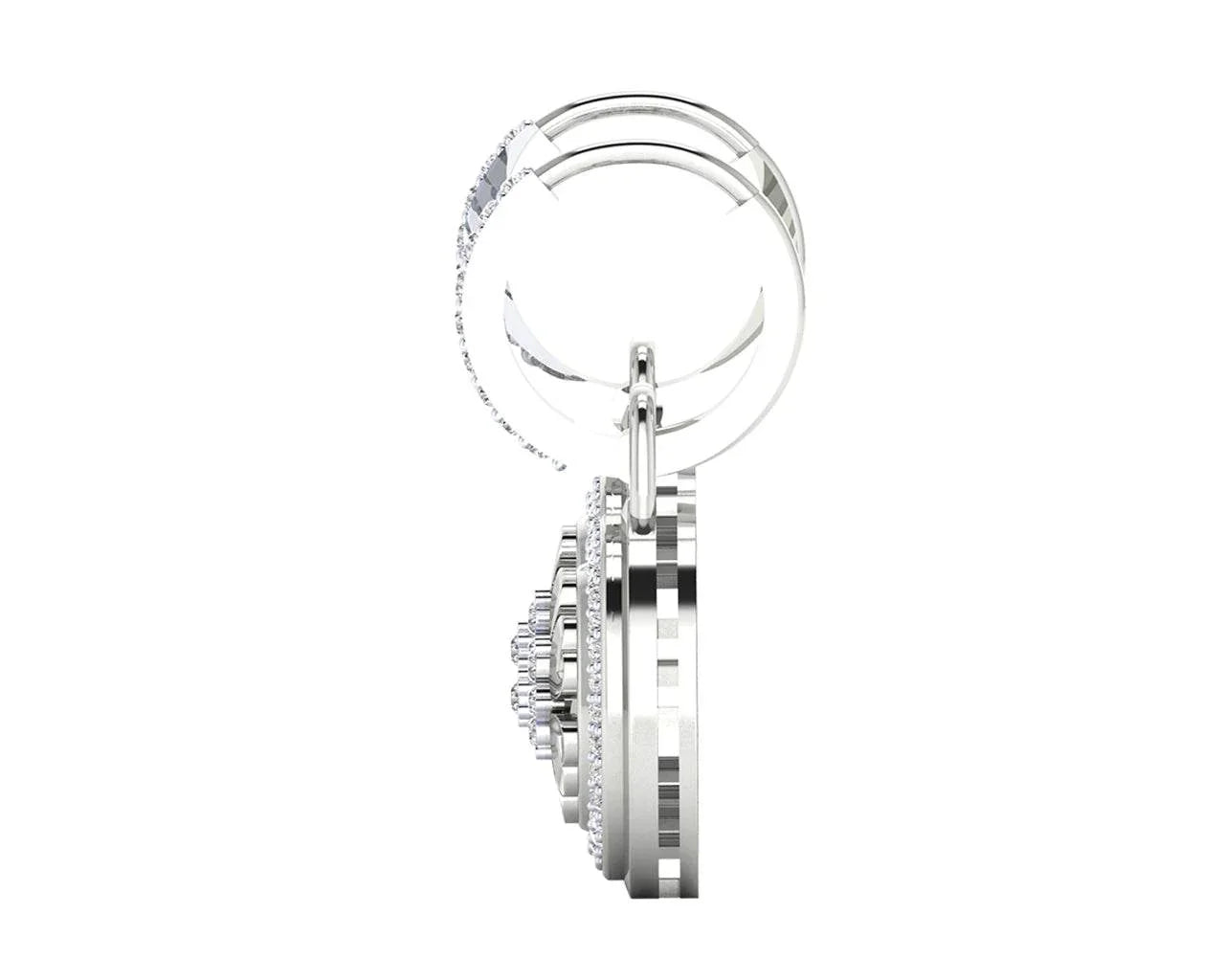 Saba Diamond Dangle earrings on diamond hoops in gold - Jewelslane