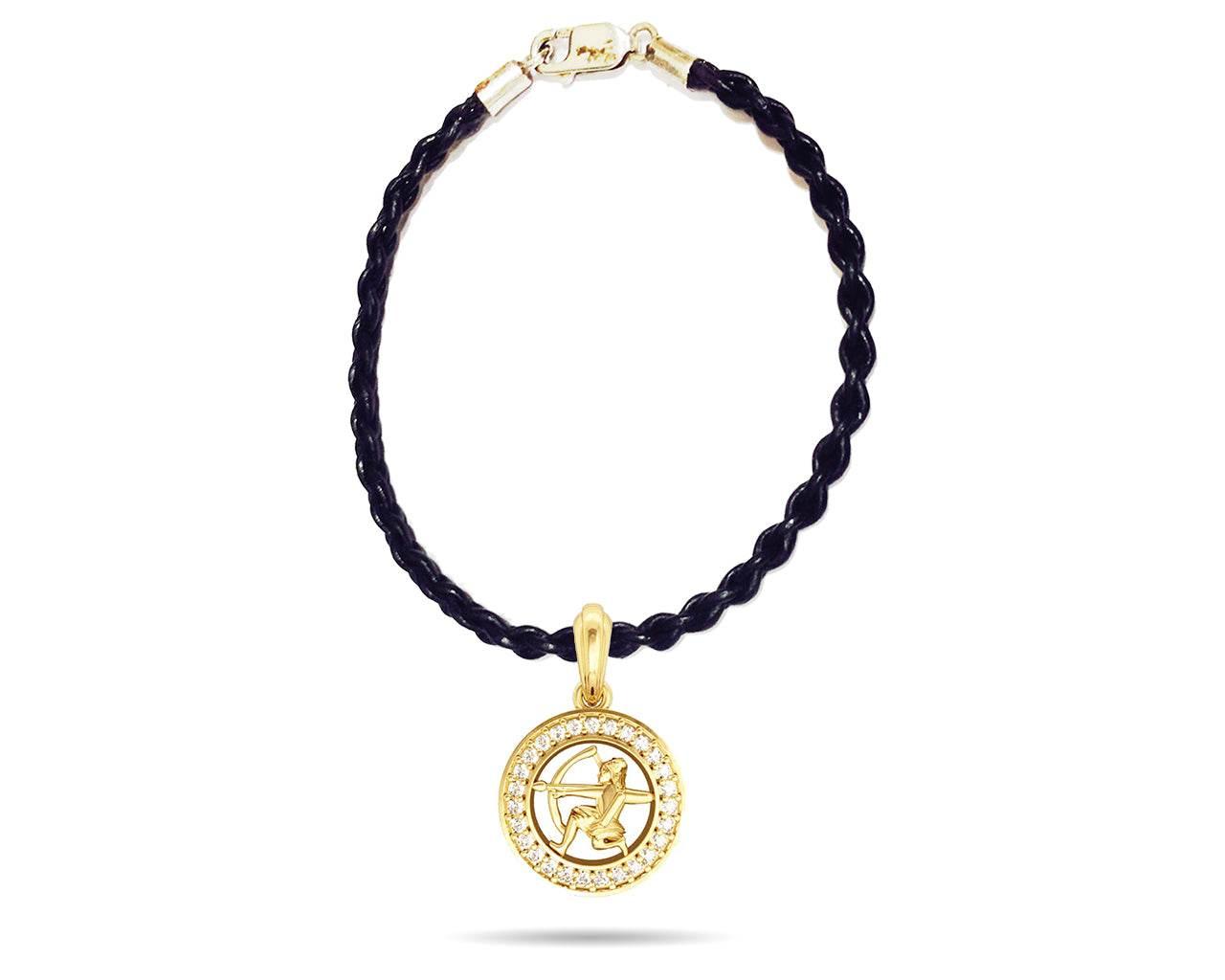 Sagittarius Charm in 14k Gold studded with 27 Diamonds - Jewelslane