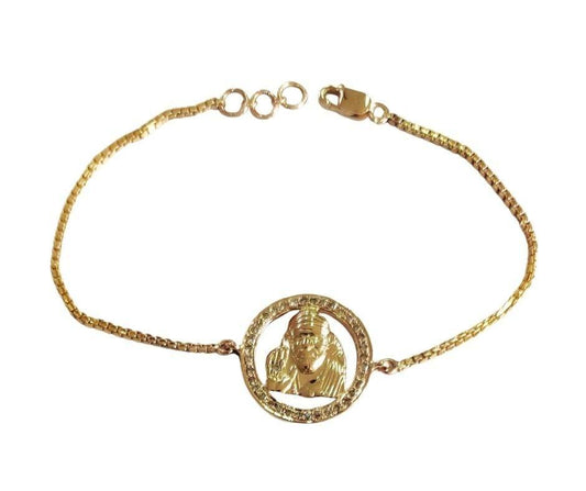 Sai bracelet in gold with diamonds on gold chain - Jewelslane