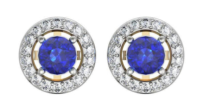 Sapphire & Diamond Cluster Earring - Jewelslane