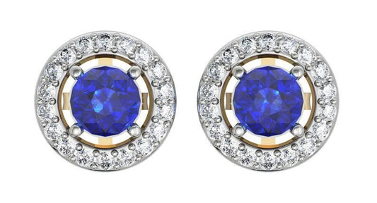 Sapphire & Diamond Cluster Earring - Jewelslane
