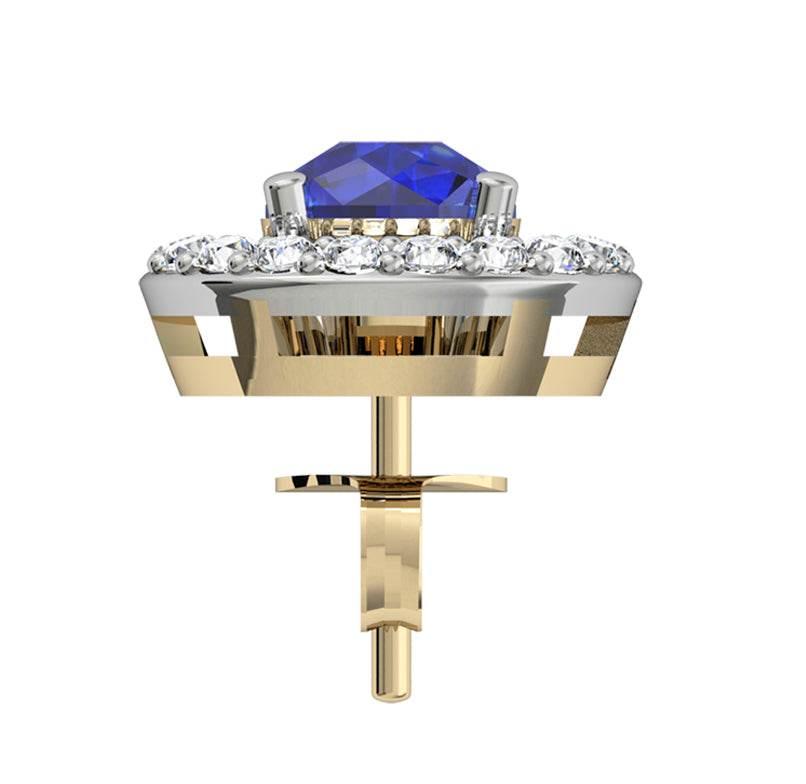 Sapphire & Diamond Cluster Earring - Jewelslane