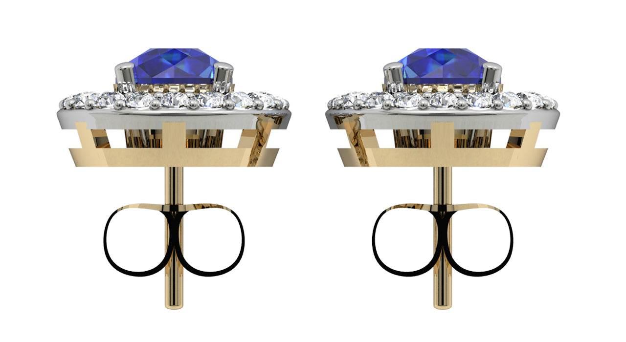 Sapphire & Diamond Cluster Earring - Jewelslane