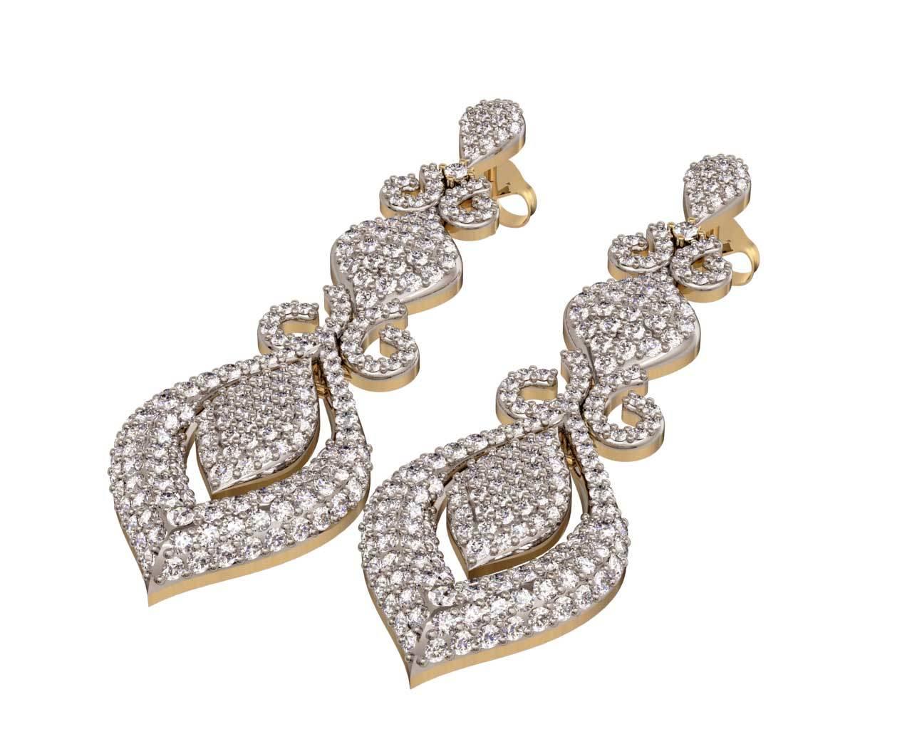 Scintillating Diamond Dangle Earrings - Jewelslane