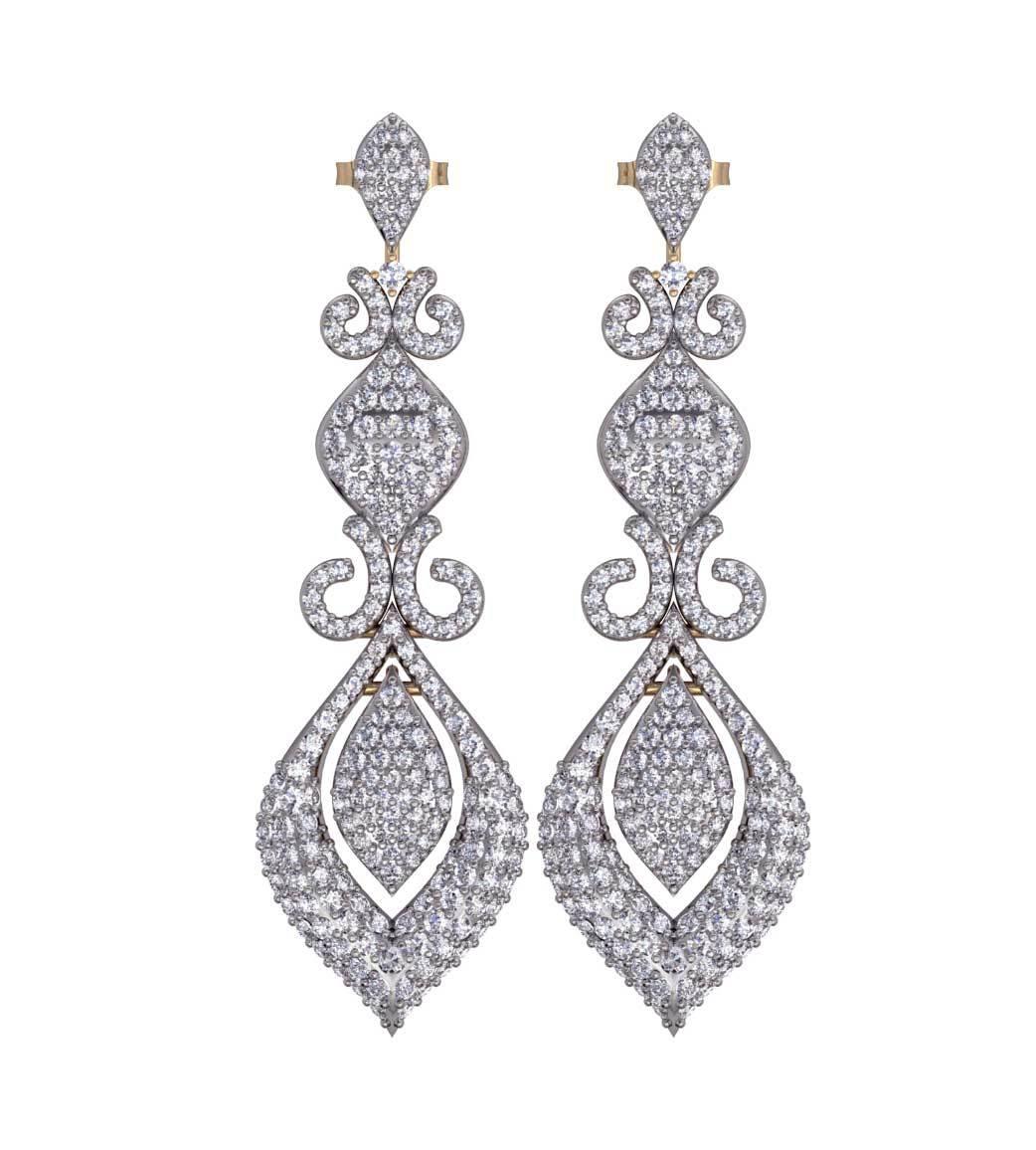 Scintillating Diamond Dangle Earrings - Jewelslane