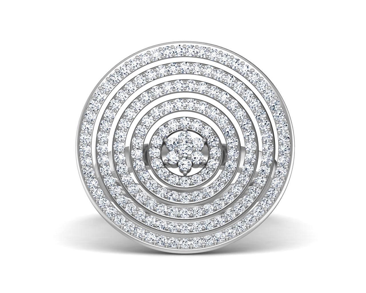 Seka Diamond Concave Cocktail Ring in gold - Jewelslane