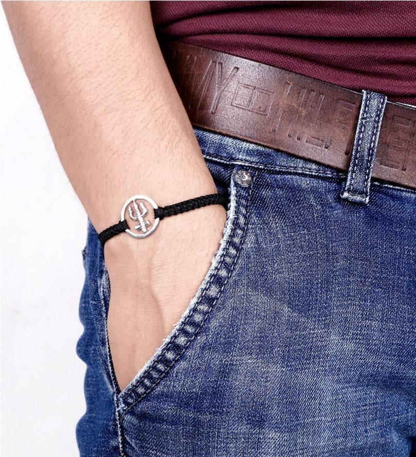 Shiv Trisul Bracelet in Silver - Jewelslane