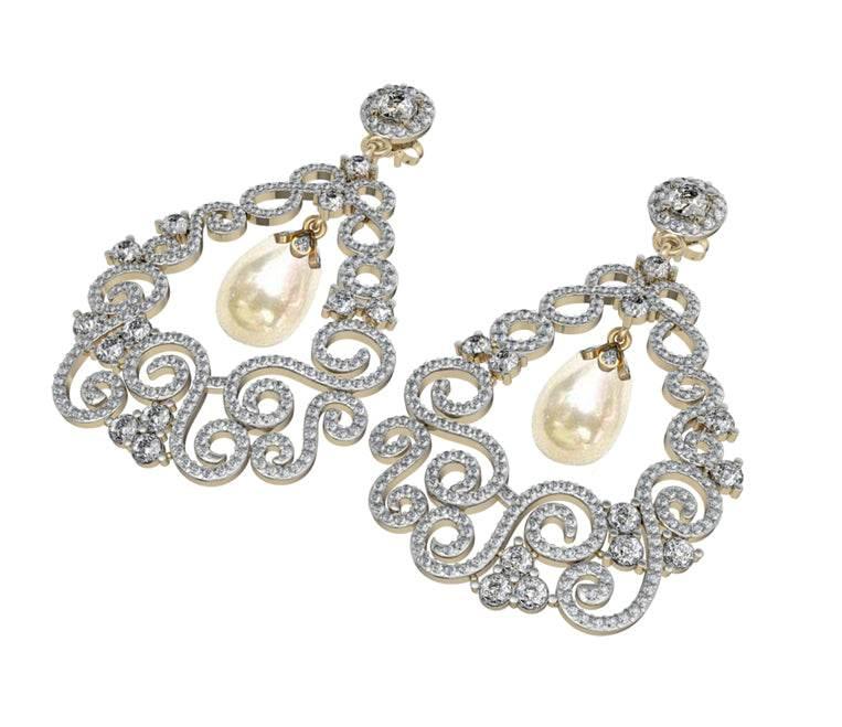 Simply Gorgeous Pearl & Diamond Earrings - Jewelslane