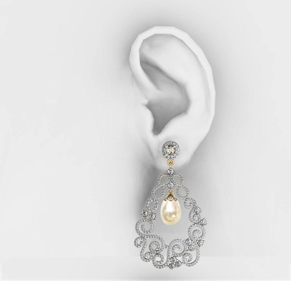 Simply Gorgeous Pearl & Diamond Earrings - Jewelslane