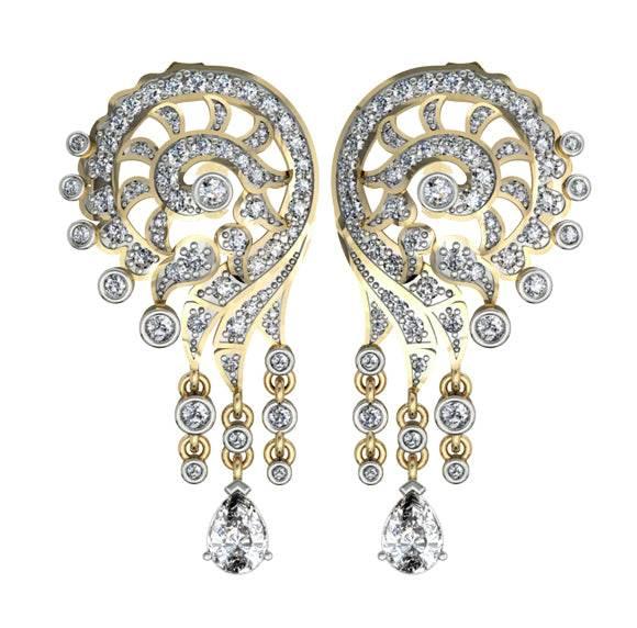 Striking designer diamond Earrings - Jewelslane