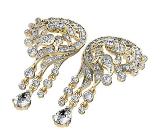 Striking designer diamond Earrings - Jewelslane