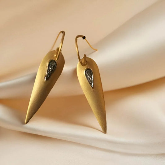 Trendy Gold Earrings with Diamonds - Jewelslane